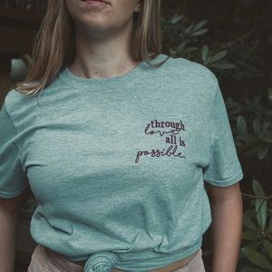 Blissfully Bookish Crescent City Through Love All Is Possible Embroidered Tee